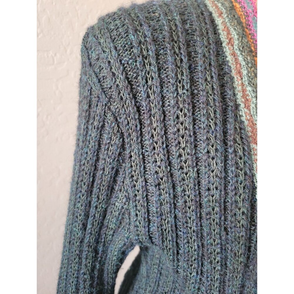 Peruvian Connection Hunter Green Long Duster Size S Bohemian Hippie Lagenlook - Picture 4 of 11